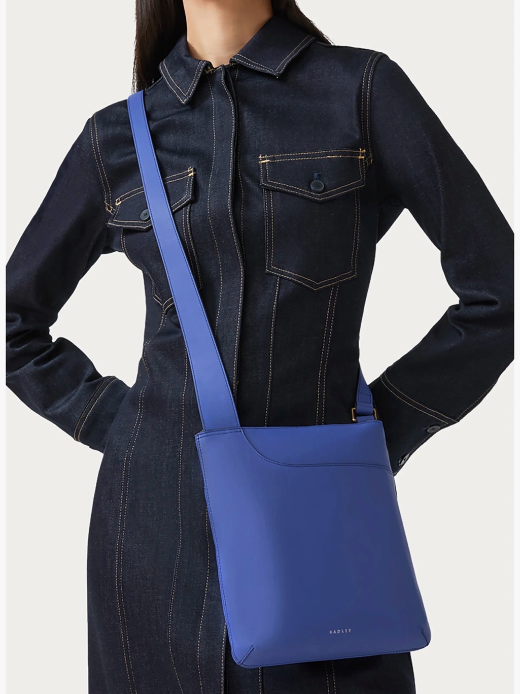 Pockets- Blue Medium Ziptop Cross Body — image 2 of 8